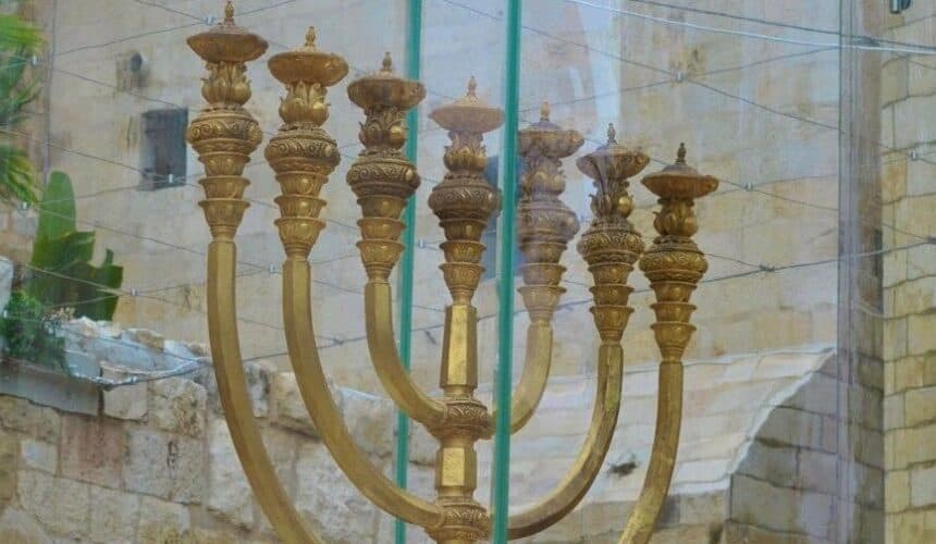 A Hanukkah menorah in Israel.