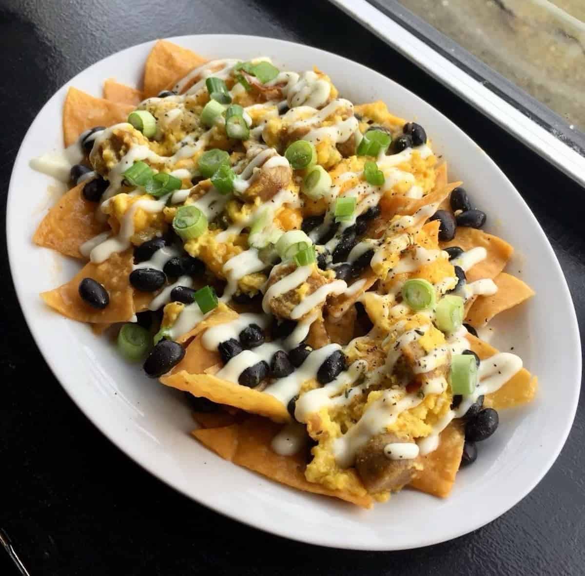 Vegan chilaquiles from Black Water in Portland.