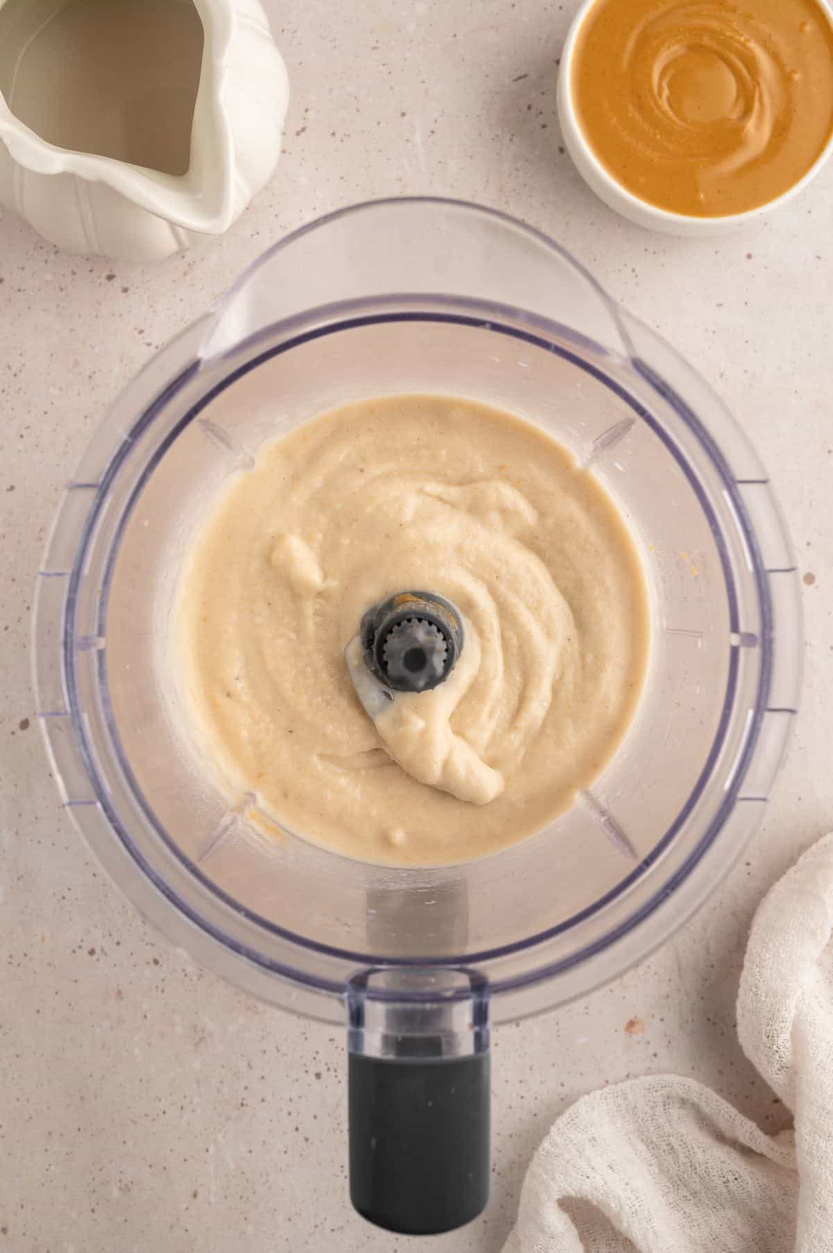 Milkshake in blender after blending.