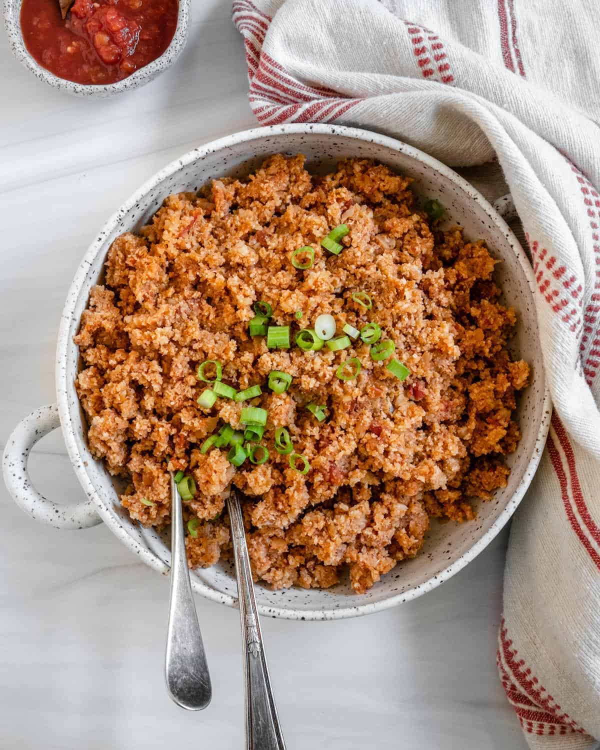 how to make your own cauliflower rice with salsa
