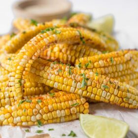 Pile of Air Fryer Corn Ribs