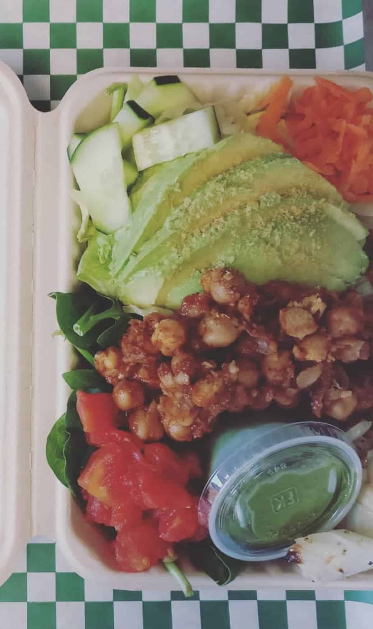A house salad from Conscious Cravings vegan cuisine.