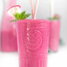 Vegan Valentines Day Smoothie with Dragon Fruit