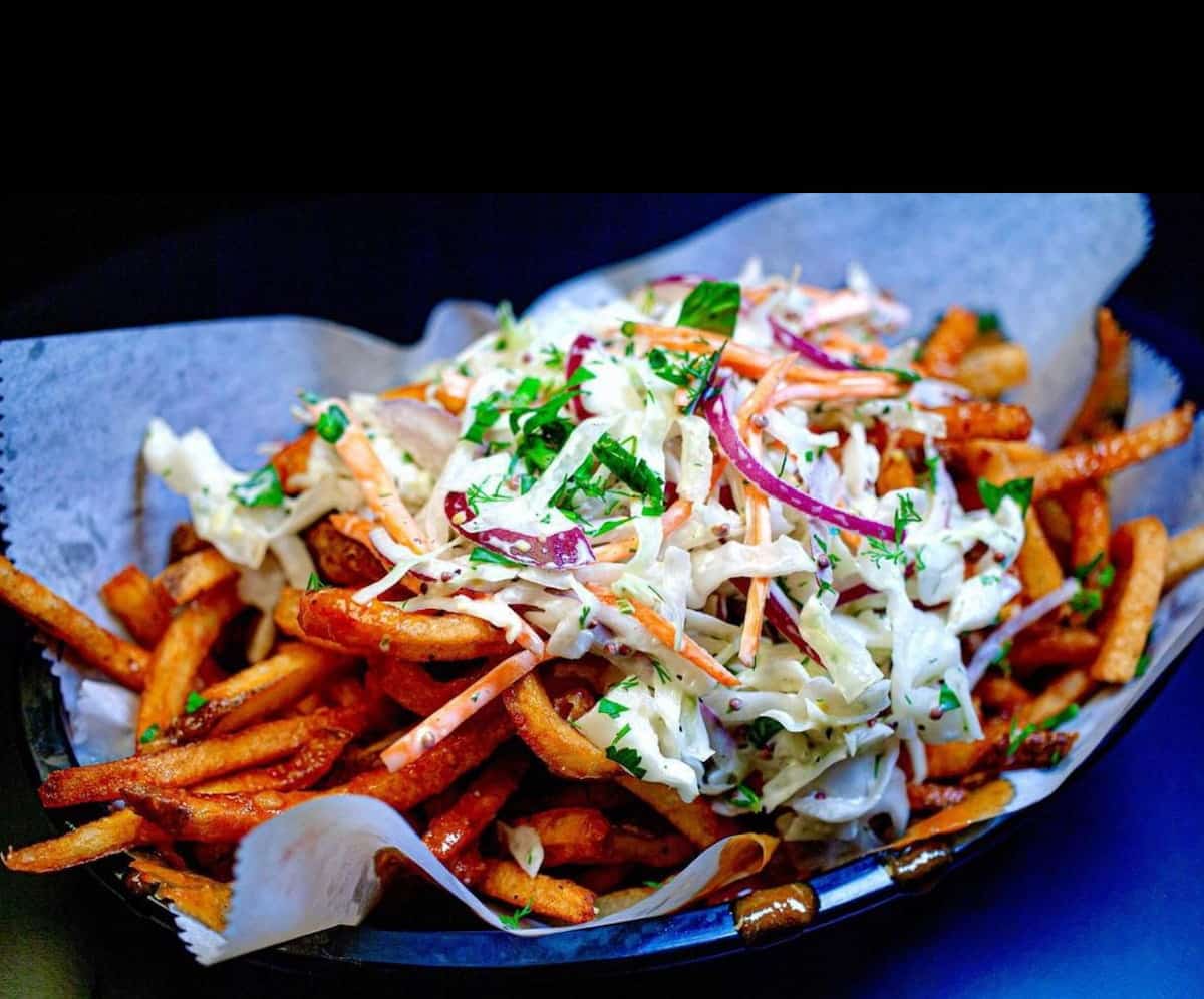 A plate of vegan buffalo fries from Fry Like An Eagle in Chicago.