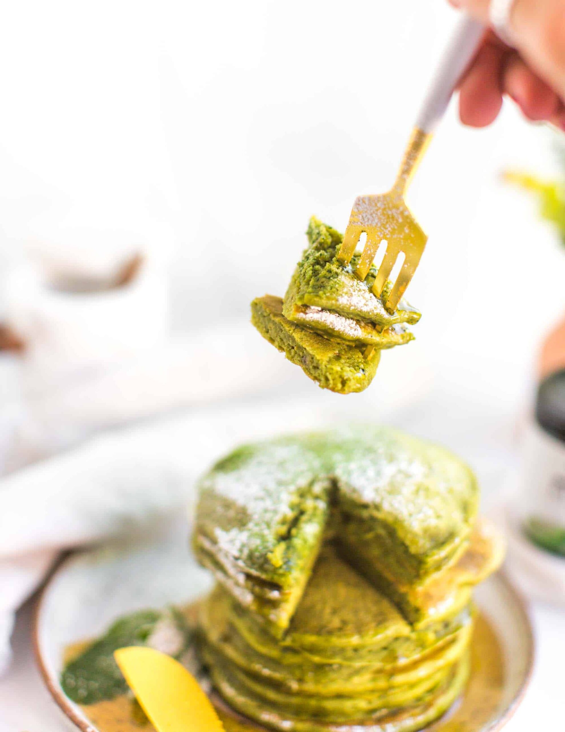 Delicious Vegan Matcha Pancakes