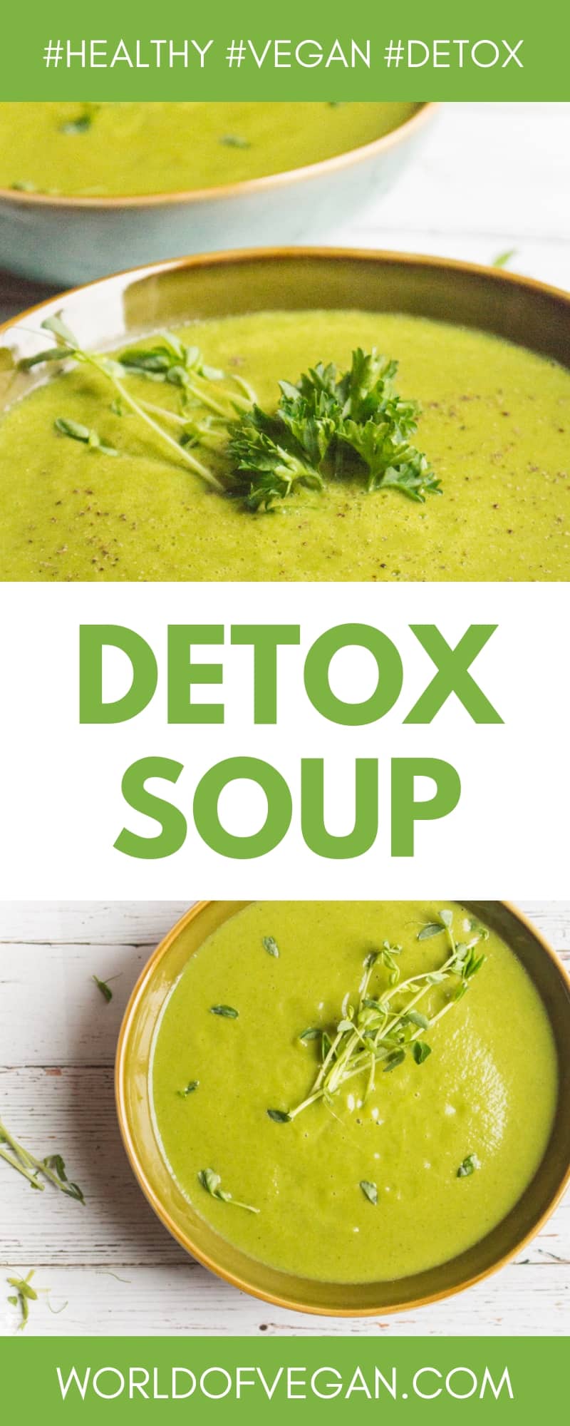 Cleansing Soup | Green Detox Soup | World of Vegan | #vegan #soup #detox #cleanse #healthy #parsley 