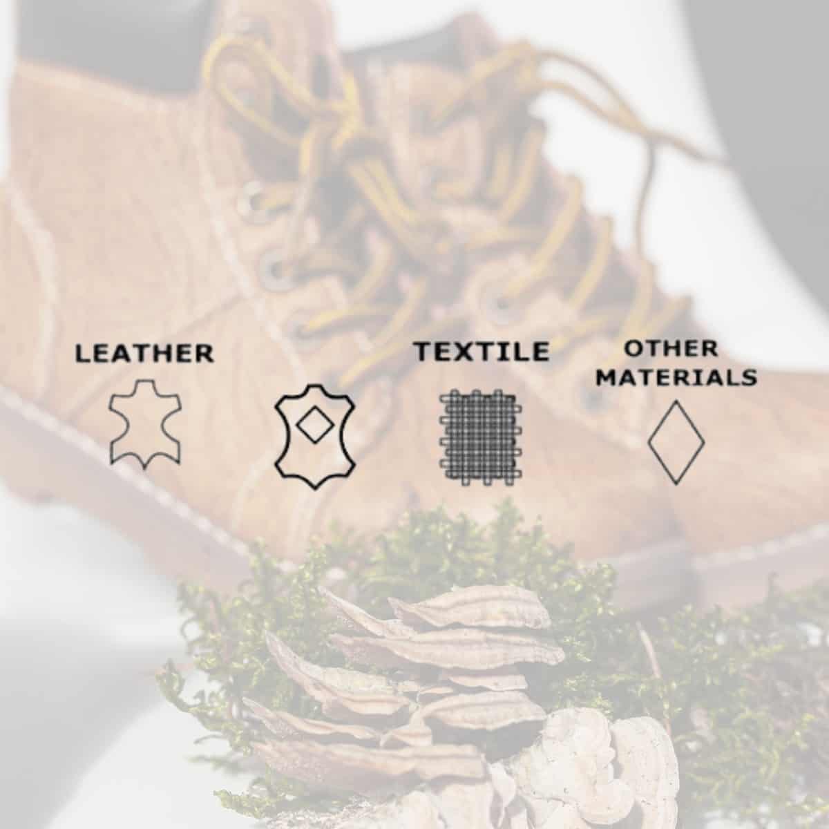 vegan leather symbols and labels. 