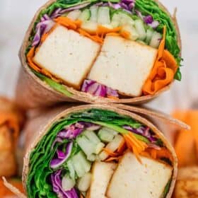 miso mustard tofu wrap