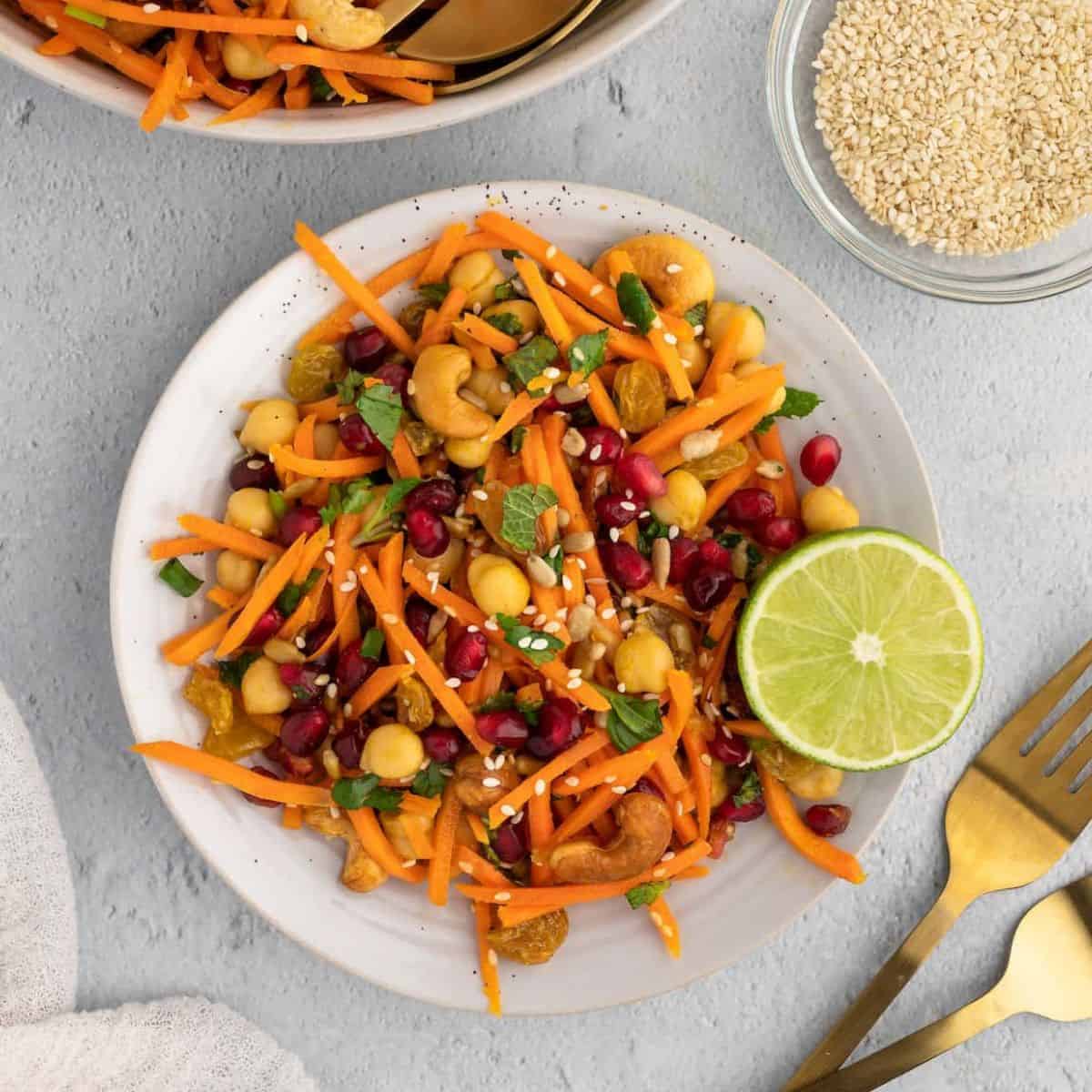 A plate of Moroccan carrot salad.