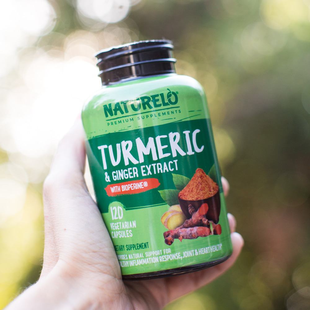 Vegan Turmeric Supplements in vegetarian capsules from Naturelo