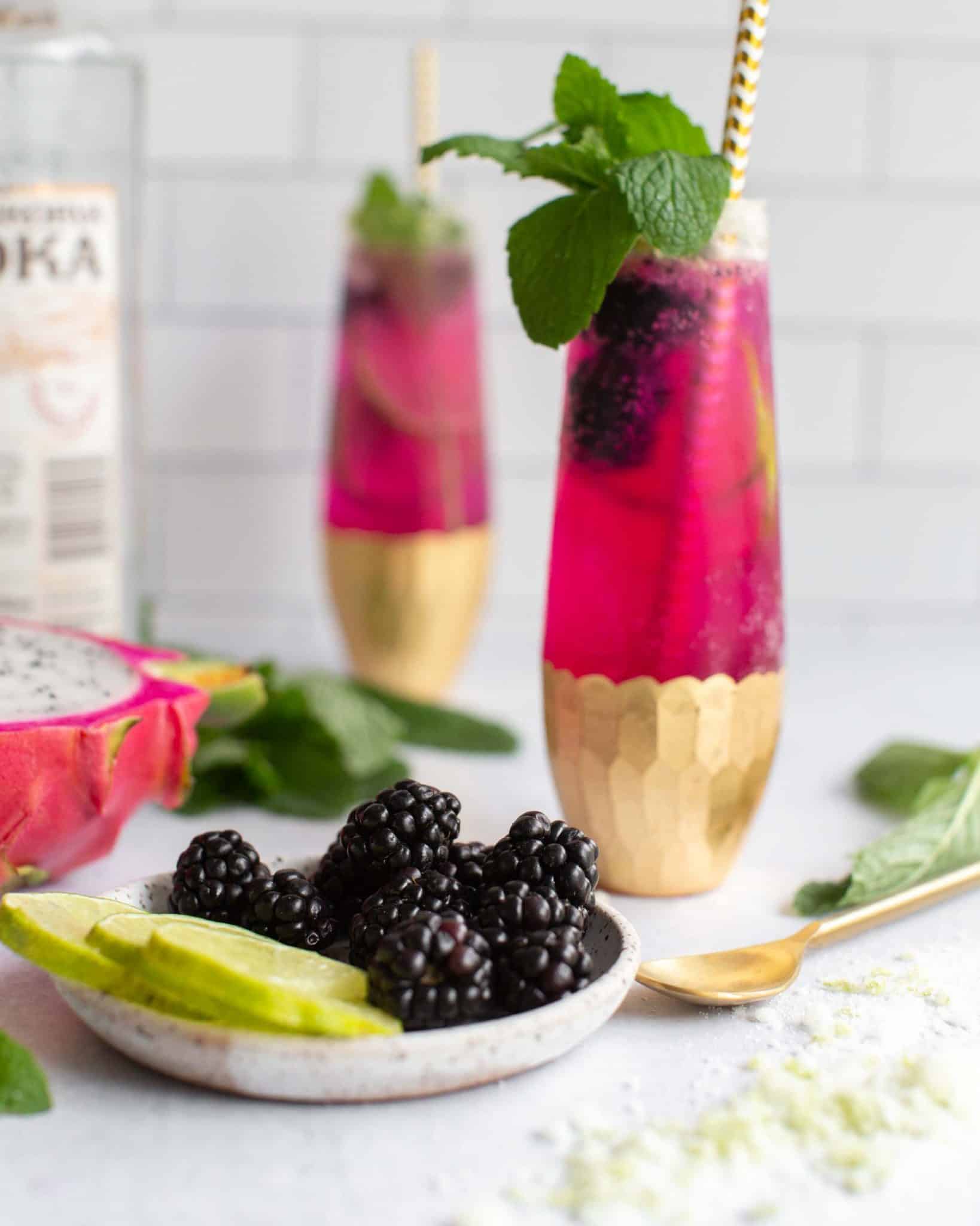 Beautiful Vegan Drinks Garnished With Fresh Fruit