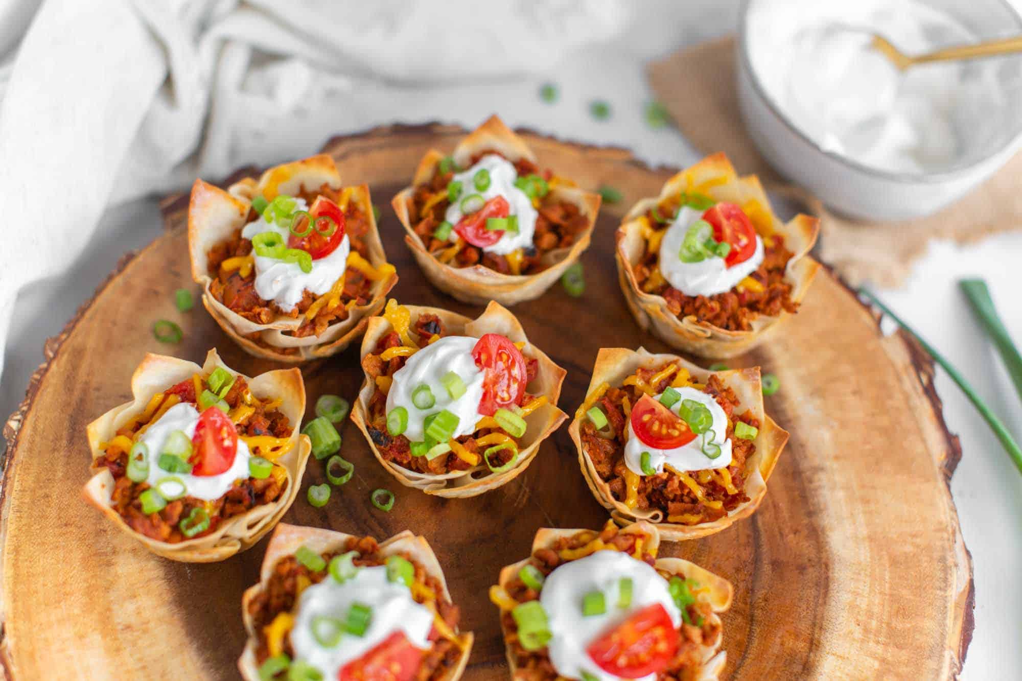 Best Vegan Appetizer for Parties Recipe Mexican Inspired Taco Cups