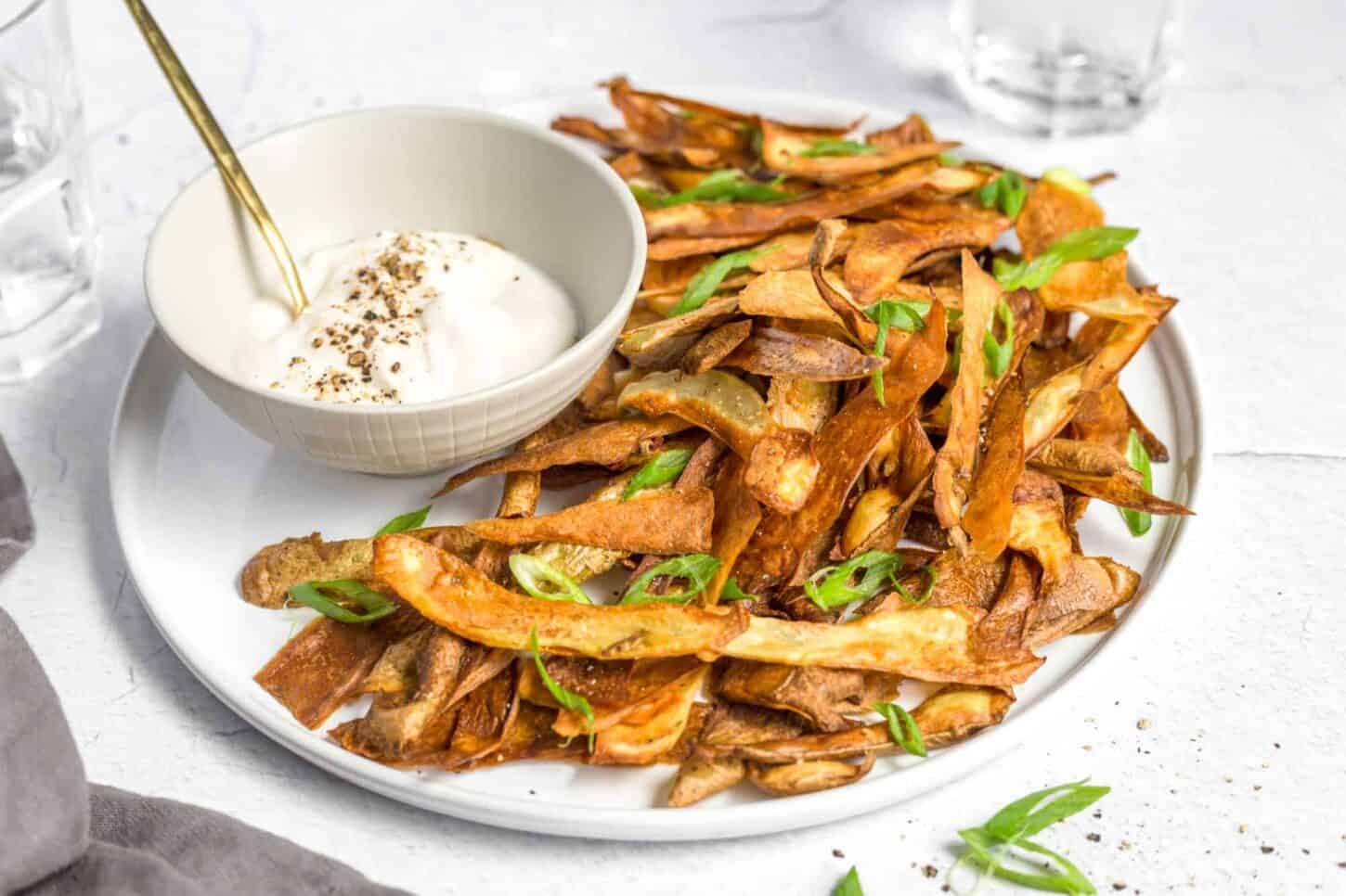 Crispy Potato Skins Chips Zero Waste Vegan Recipe