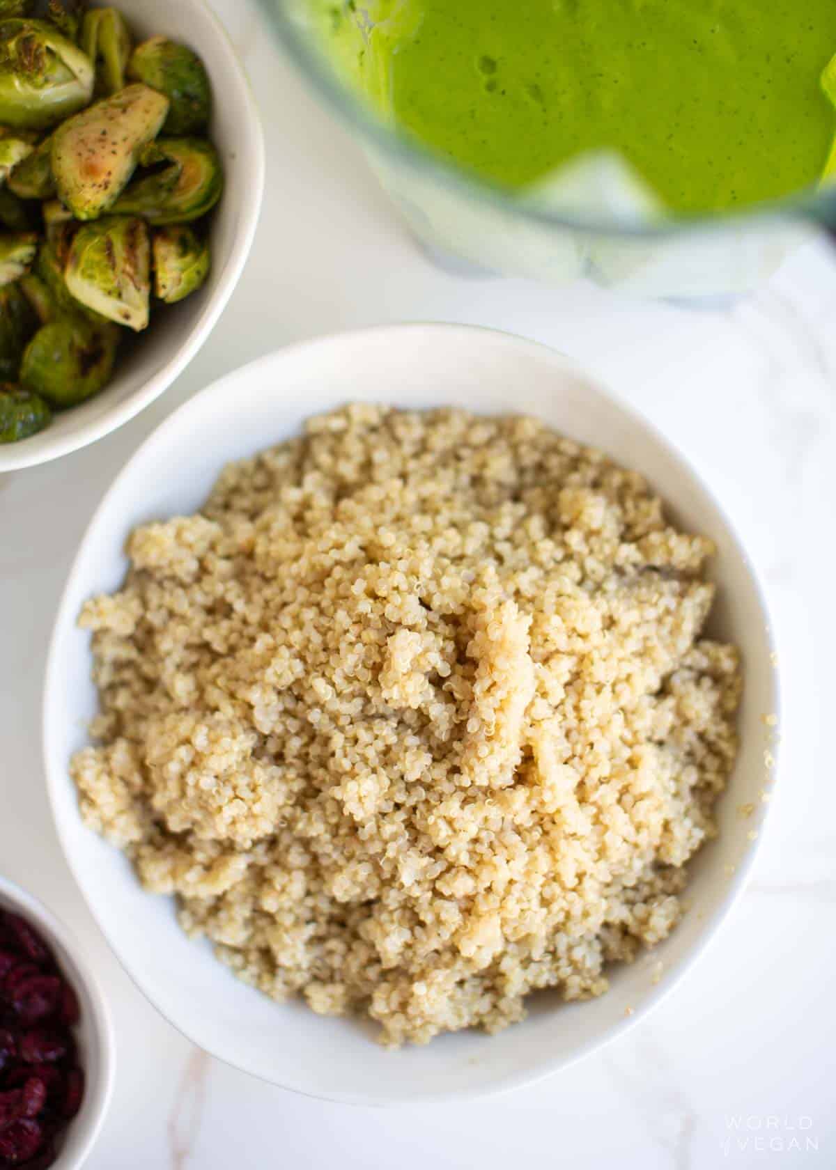 Cooked quinoa in a bowl.