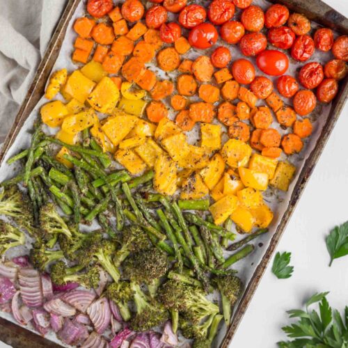 Rainbow Sheet Pan Roasted Veggies Recipe