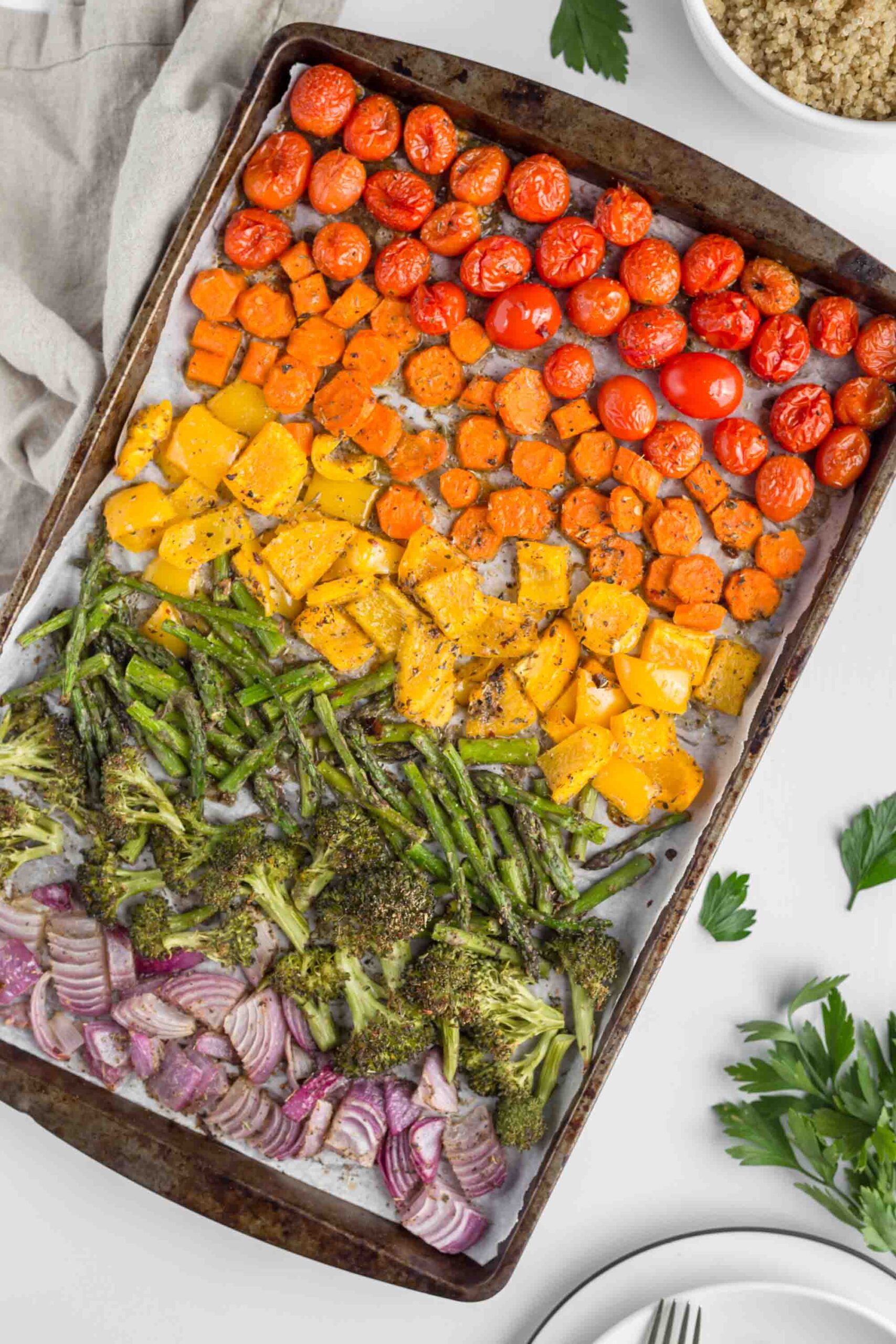 Rainbow Sheet Pan Roasted Veggies Recipe