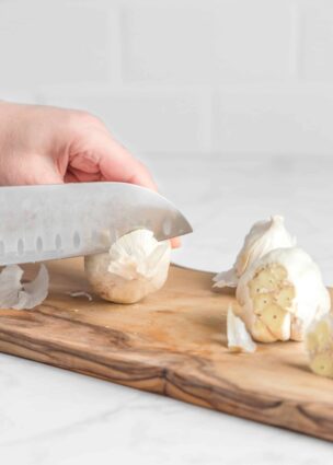 Cutting a Head of Garlic for Roasted Garlic