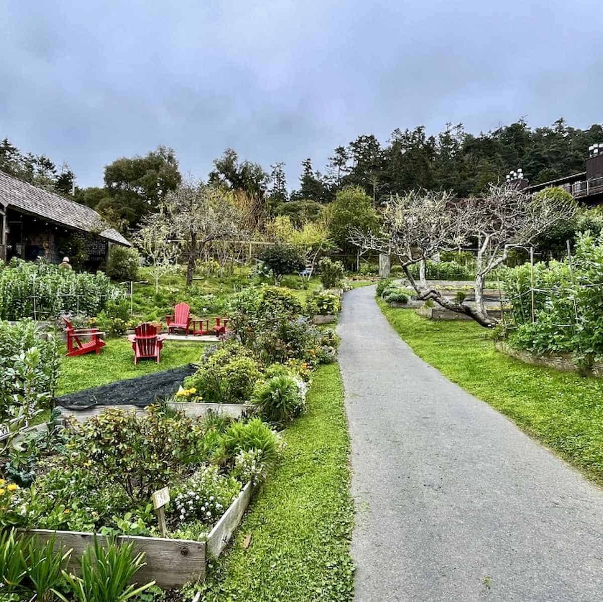 The gardens at the Standford Inn by the Sea.