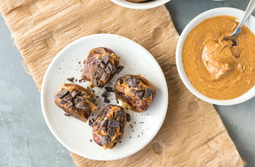 Stuffed Dates with Peanut Butter and Chocolate chips