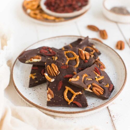 Superfood Bark with Goji Berries Broken into Pieces