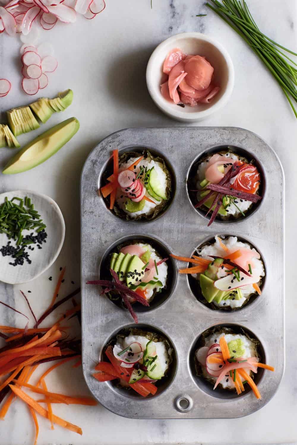 Easy Vegan Sushi Cupcakes | World of Vegan | #sushi #vegan #cupcakes #cakes #worldofvegan #appetizer #party