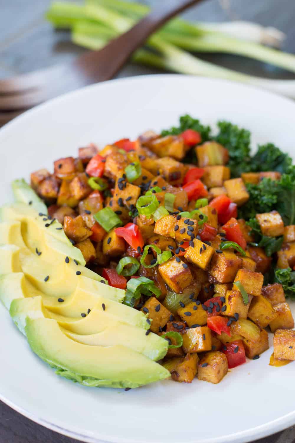 Island Teriyaki Tofu Scramble with Avocado