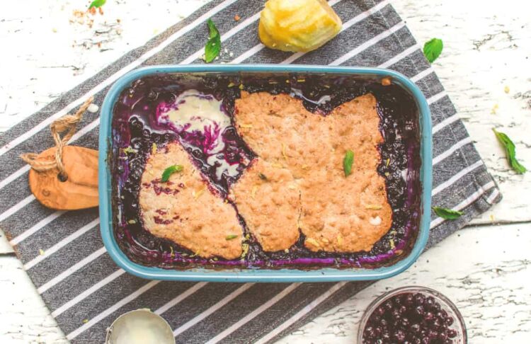 Vegan Blueberry Cobbler | Super-Easy Classic Dessert Recipe | #blueberries #cobbler #vegan #easy #dessert #worldofvegan