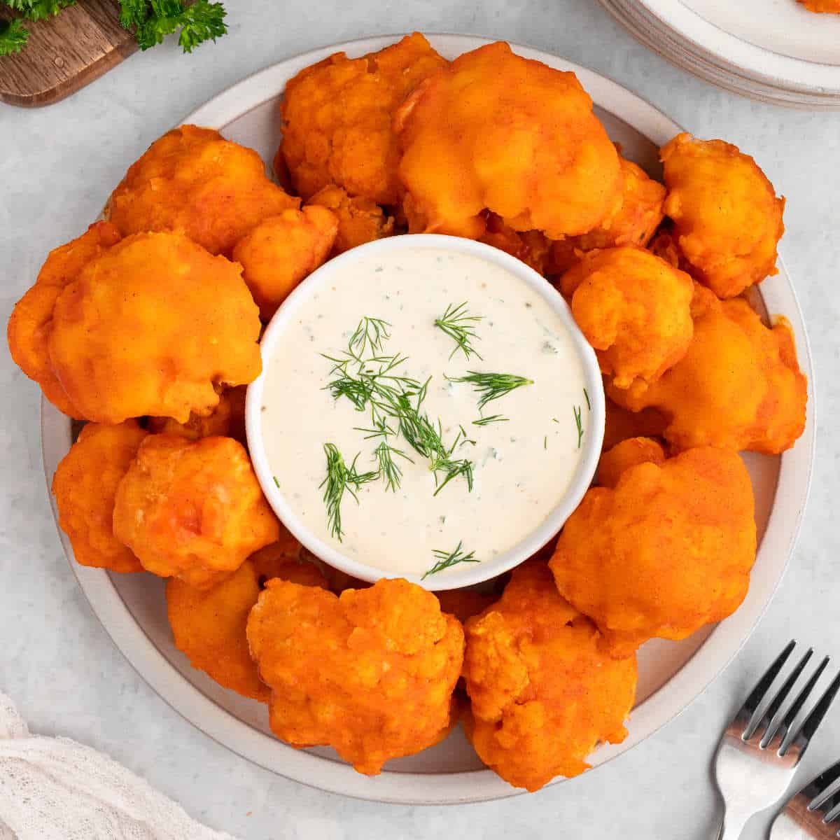 Vegan Buffalo Cauliflower Wings