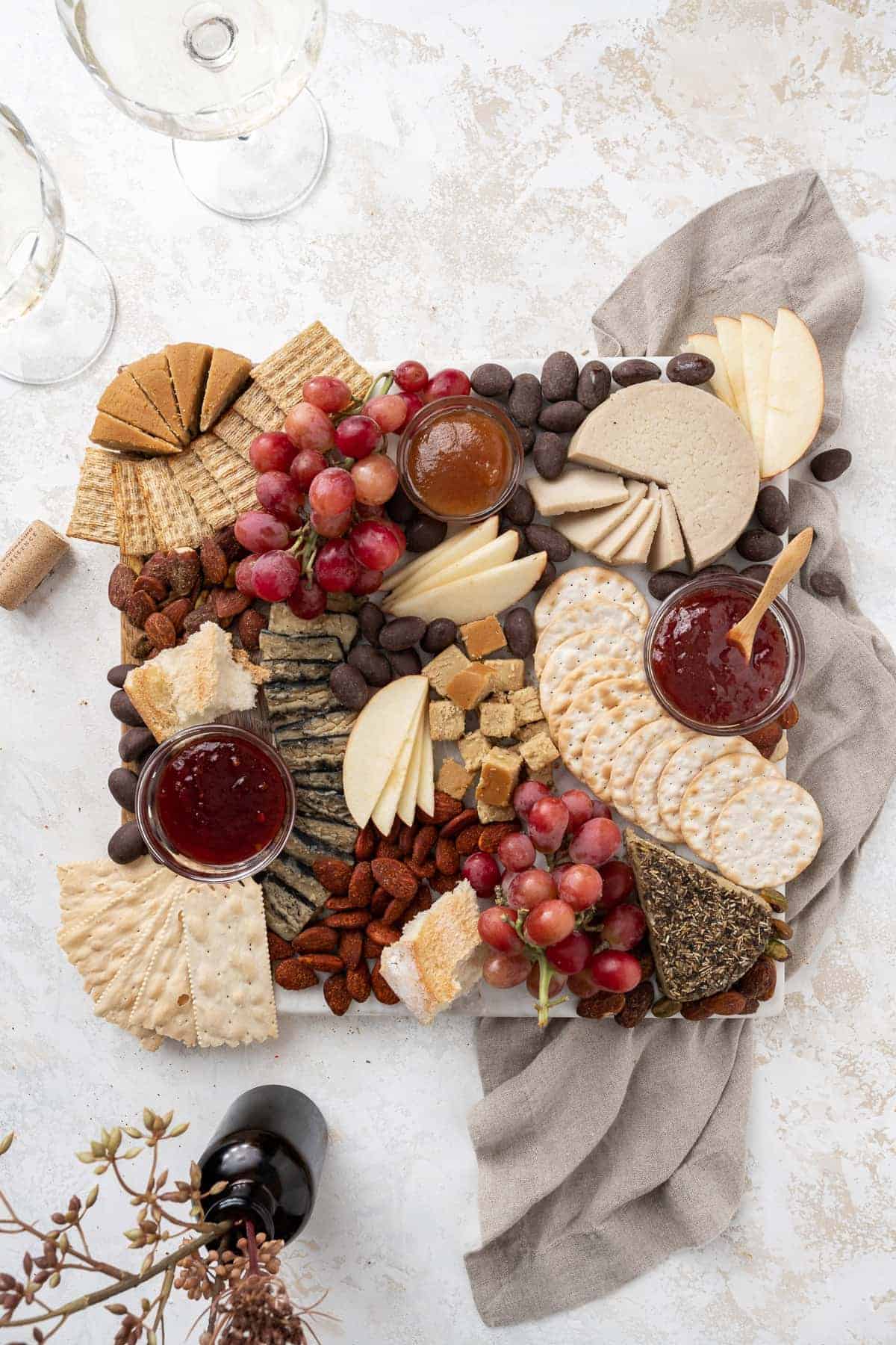 A vegan cheese grazing board.