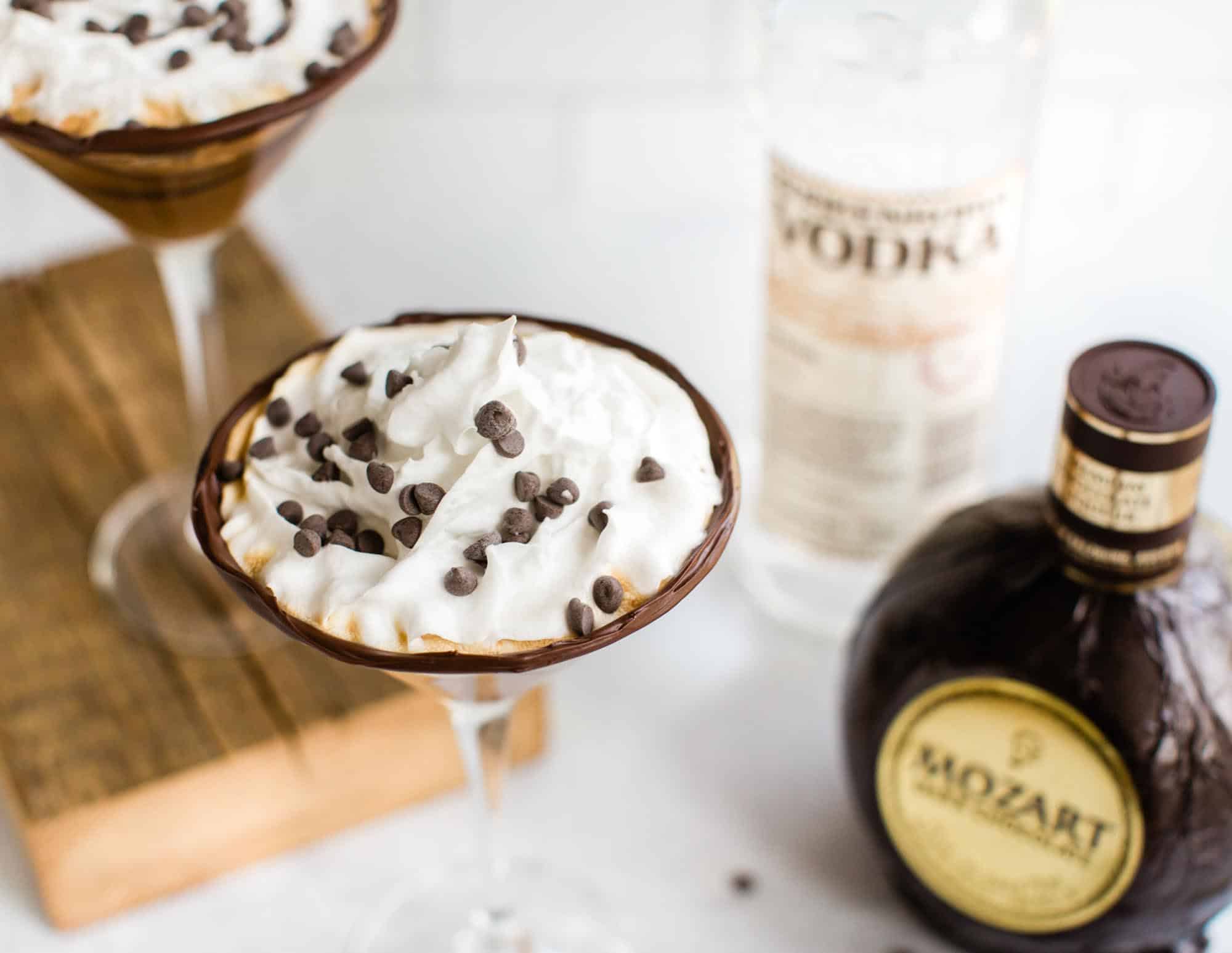 Vegan Whipped Cream on a Chocolate Cocktail
