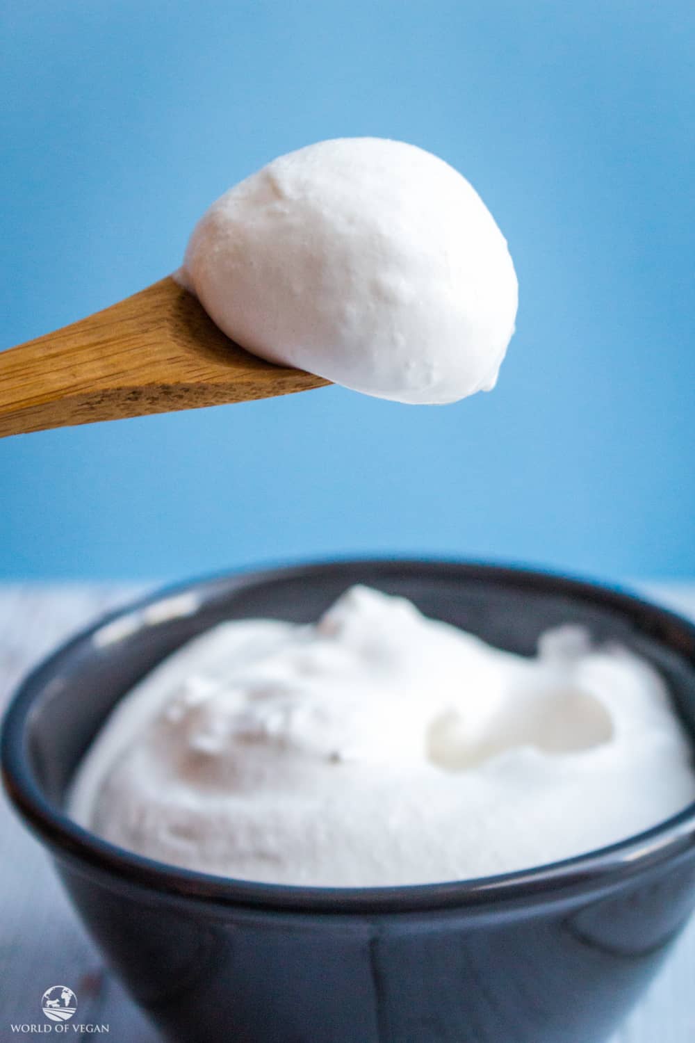 Coconut Whipped Cream on a spoon.