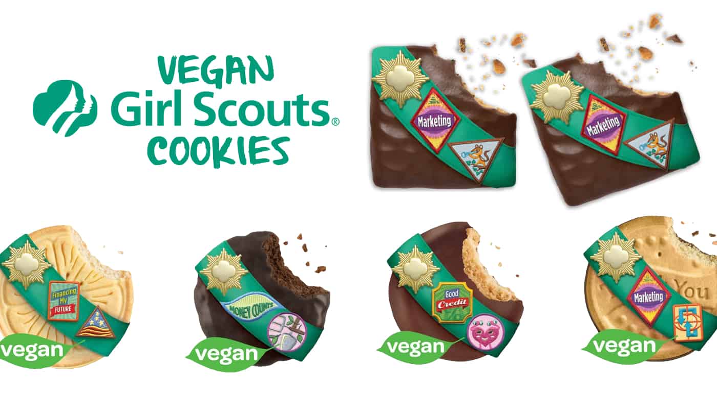 Vegan labeled girl scout cookies available. 