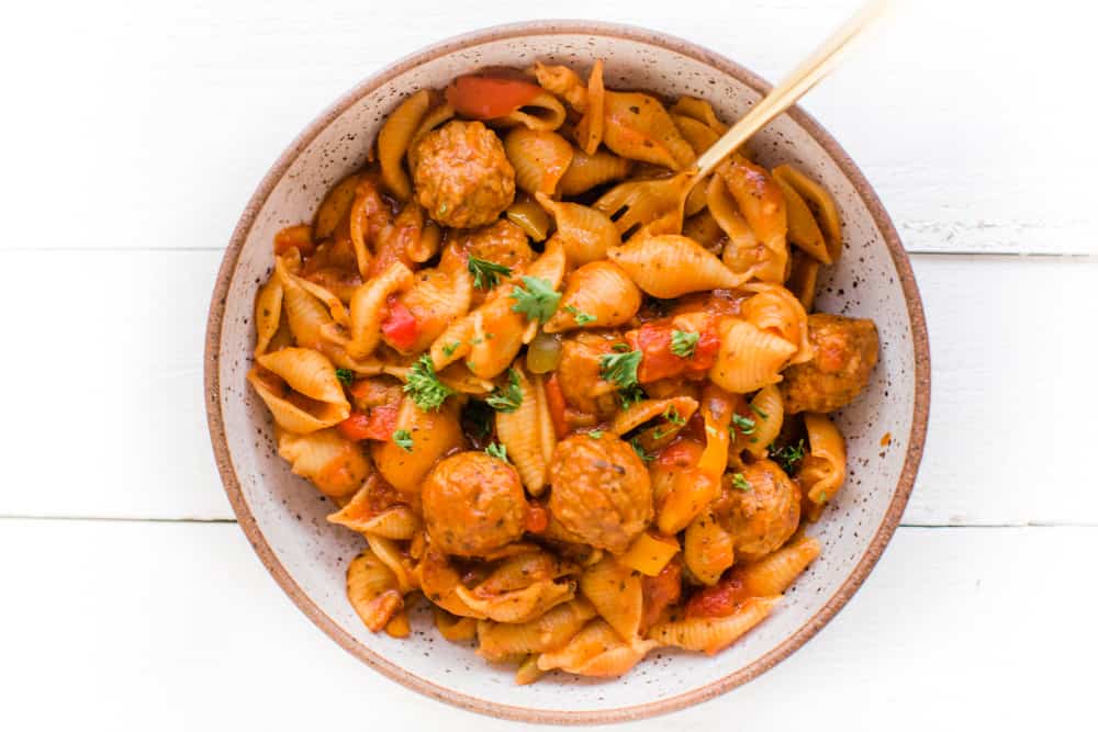 Vegan Instant Pot Pasta With Meatballs-17