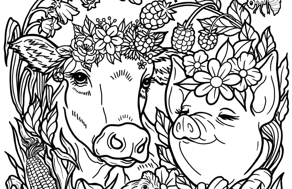 Printable Vegan Coloring Page—A Mindfulness Activity for Kids!