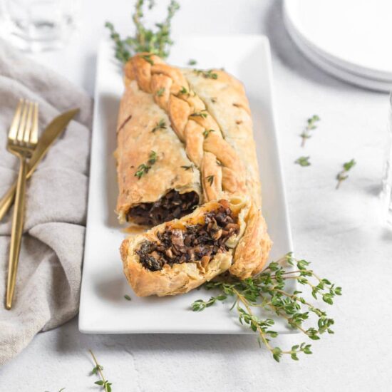 mushroom wellington flatlay food photography