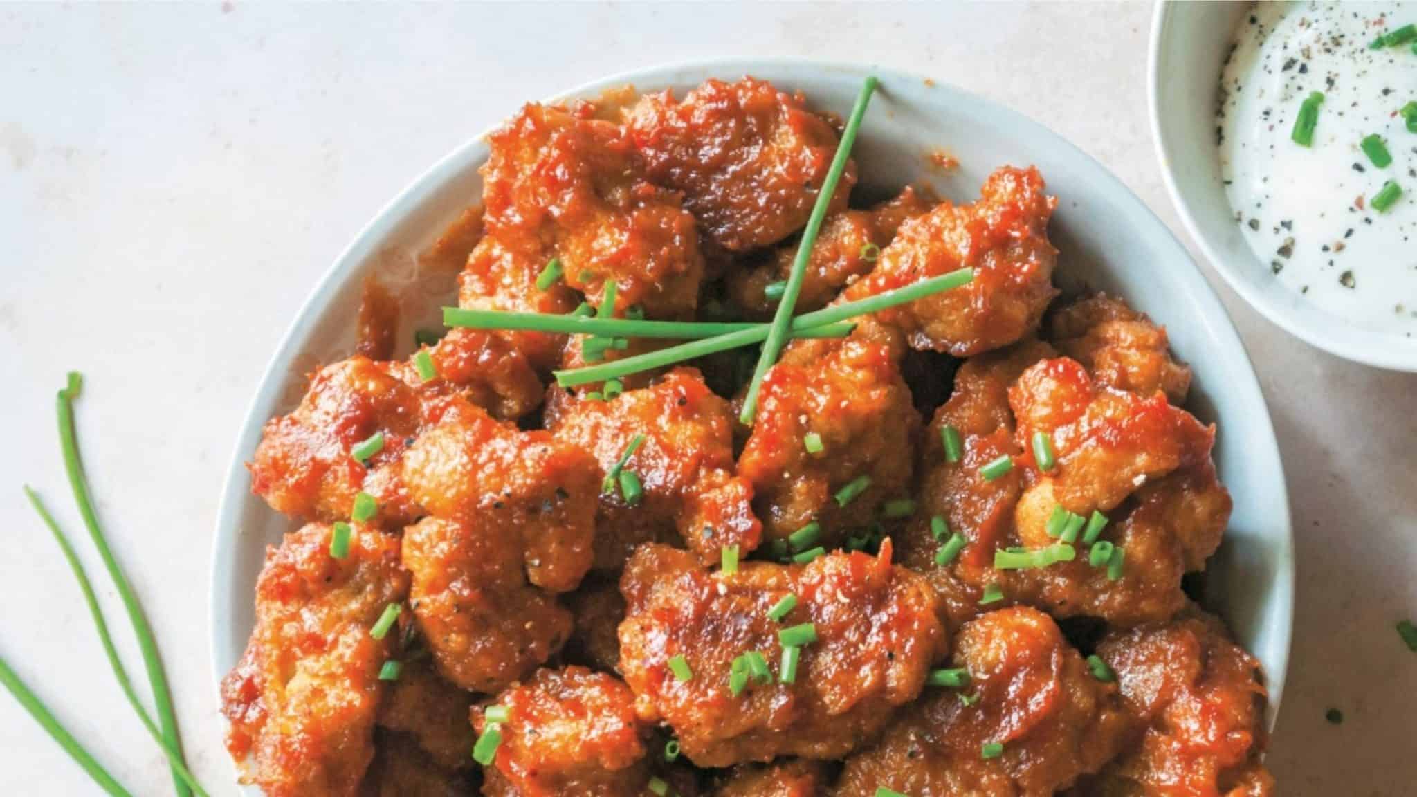 Barbecue Seitan Wings close up