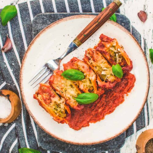 Vegan Stuffed Shells With Tofu Ricotta from The Friendly Vegan