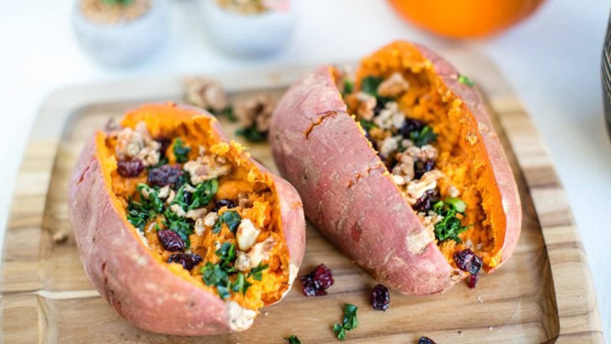 vegan stuffed sweet potatoes