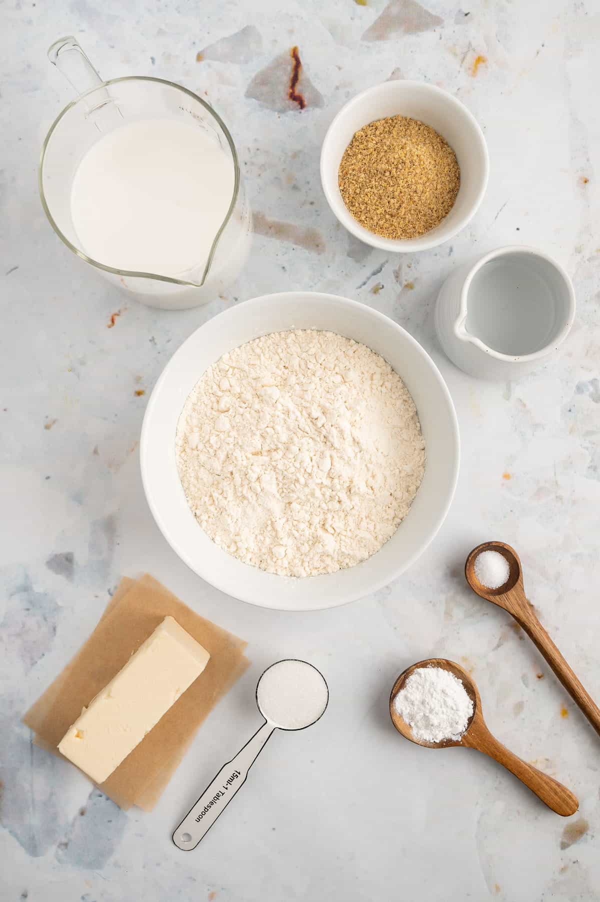 Ingredients for making vegan waffles.