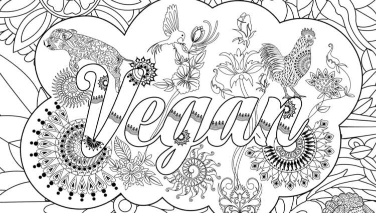 Vegan Zentangle | Printable Adult Coloring Book Page | WorldofVegan.com