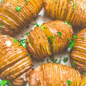 World of Vegan Hasselback Potatoes Close Up