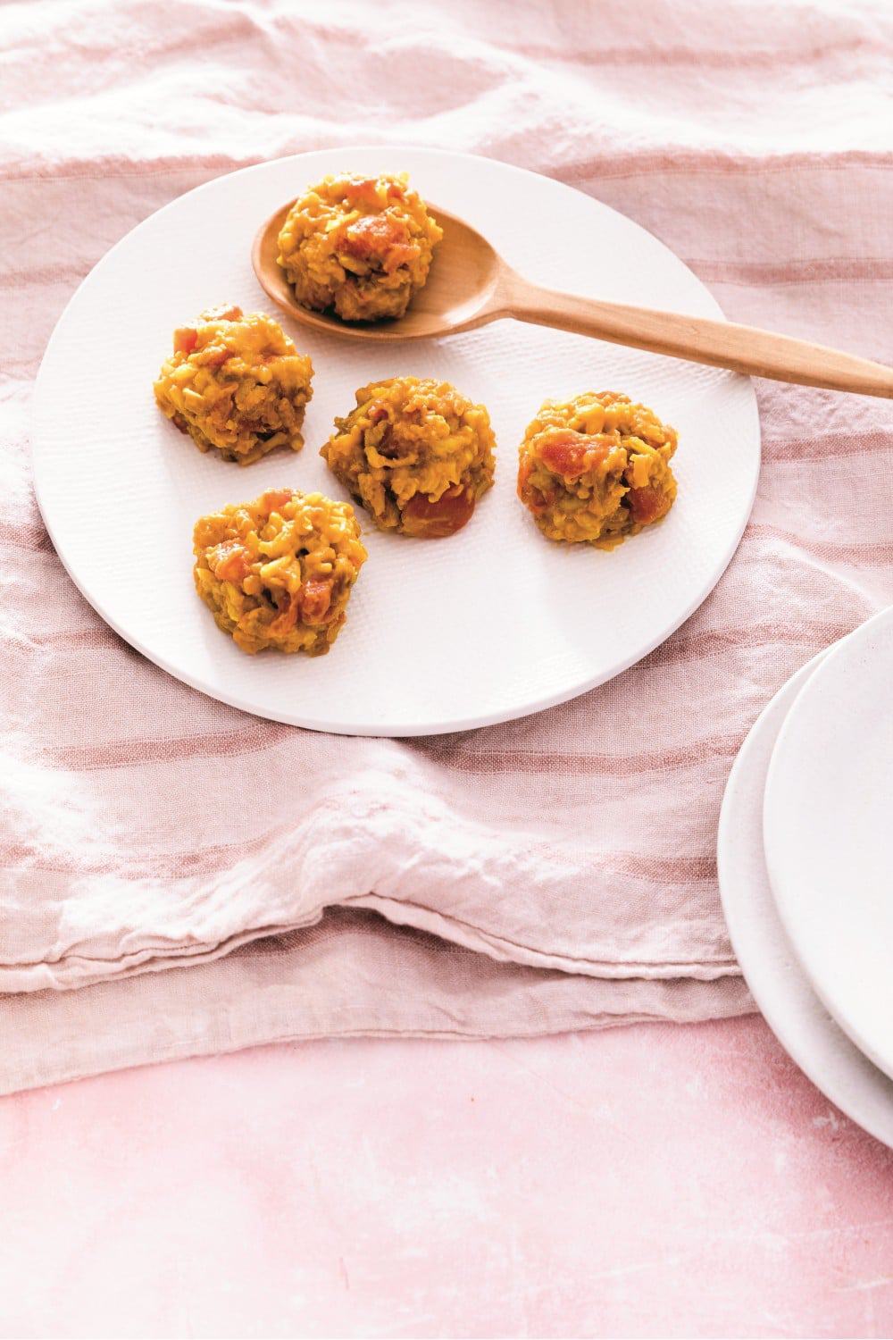 Vegan Kid-Friendly Dish: vegetable moong dal Khichdi Indian Lentils & Rice Balls