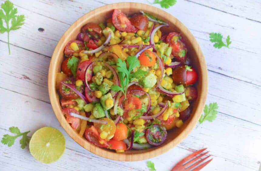 Fresh Summer Tomato Salad Recipe | Easy Vegan Side | World of Vegan | #summer #salad #tomato #avocado #fresh #worldofvegan