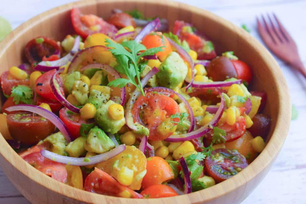 Fresh Summer Tomato Salad Recipe | Easy Vegan Side | World of Vegan | #summer #salad #tomato #avocado #fresh #worldofvegan