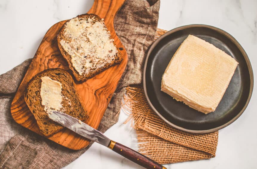 Photo of vegan butter and toast