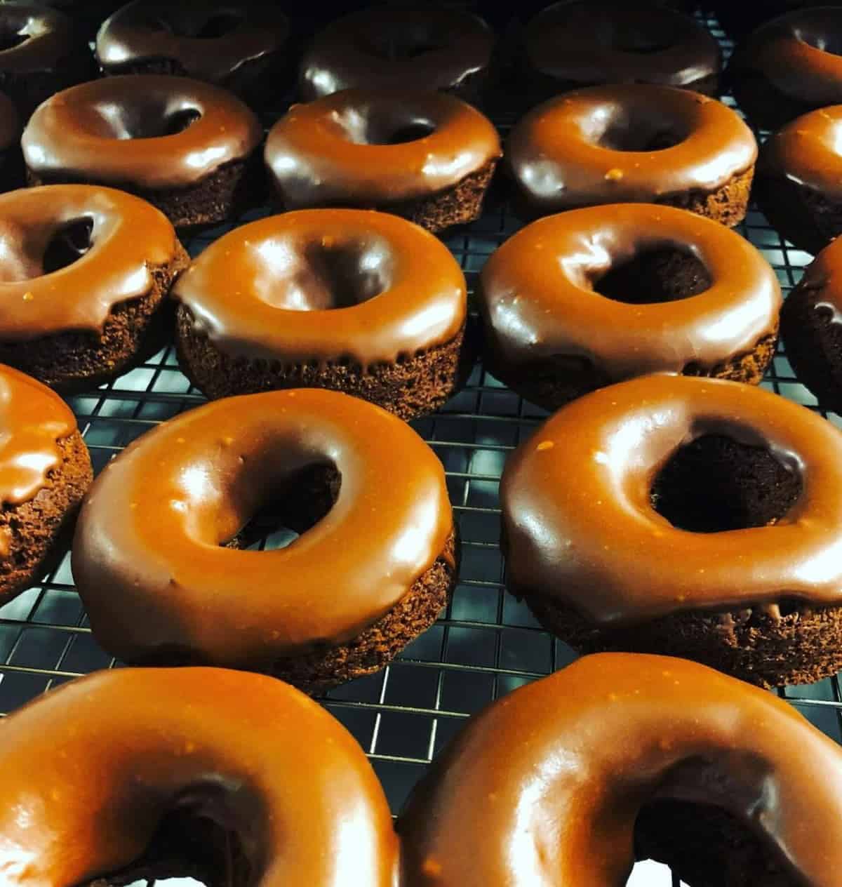 Double chocolate vegan donuts at Zucchini Kill Bakery.